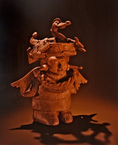 Figure with elaborate headdress, Nopiloa Culture by Pre Columbian Pre Columbian
